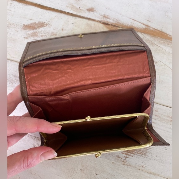 NEW YORKER brown split genuine cowhide marbled leather wallet vintage 70s RaRe - Picture 4 of 12